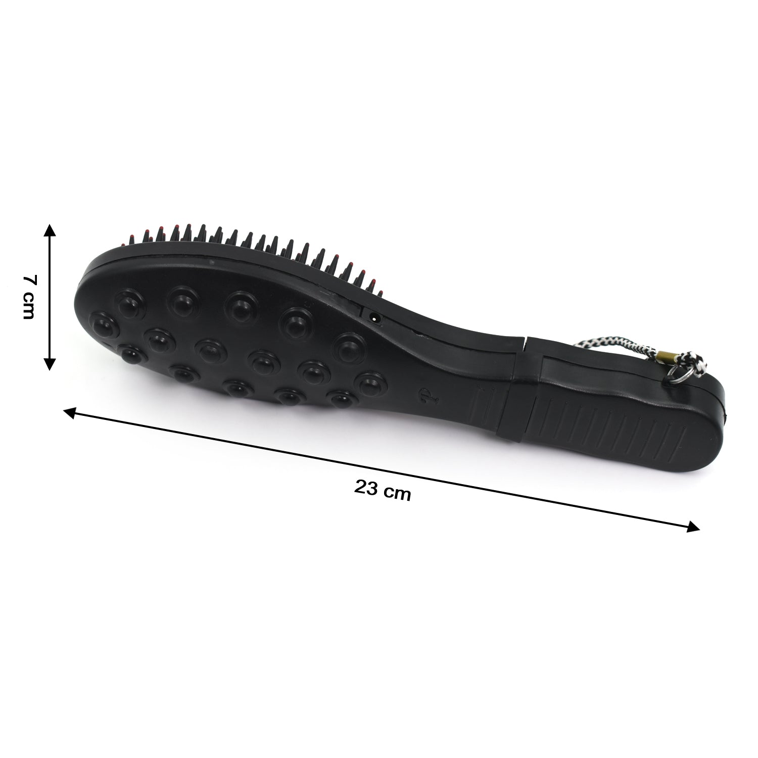 Hair brush comb with vibrating massage feature. Hair brush comb with vibrating massage feature.